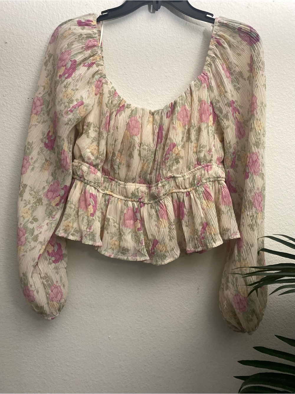Floral long sleeve Blouse - Pink/Cream - Picture 3 of 3
